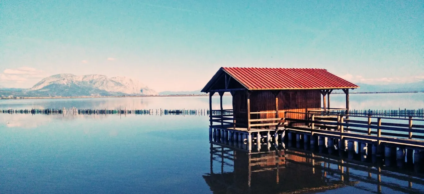 Traditional pelades in the Mesolongi lagoon